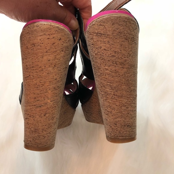 Lucky Brand Penrose Black Leather Platform Wedge - Picture 5 of 8